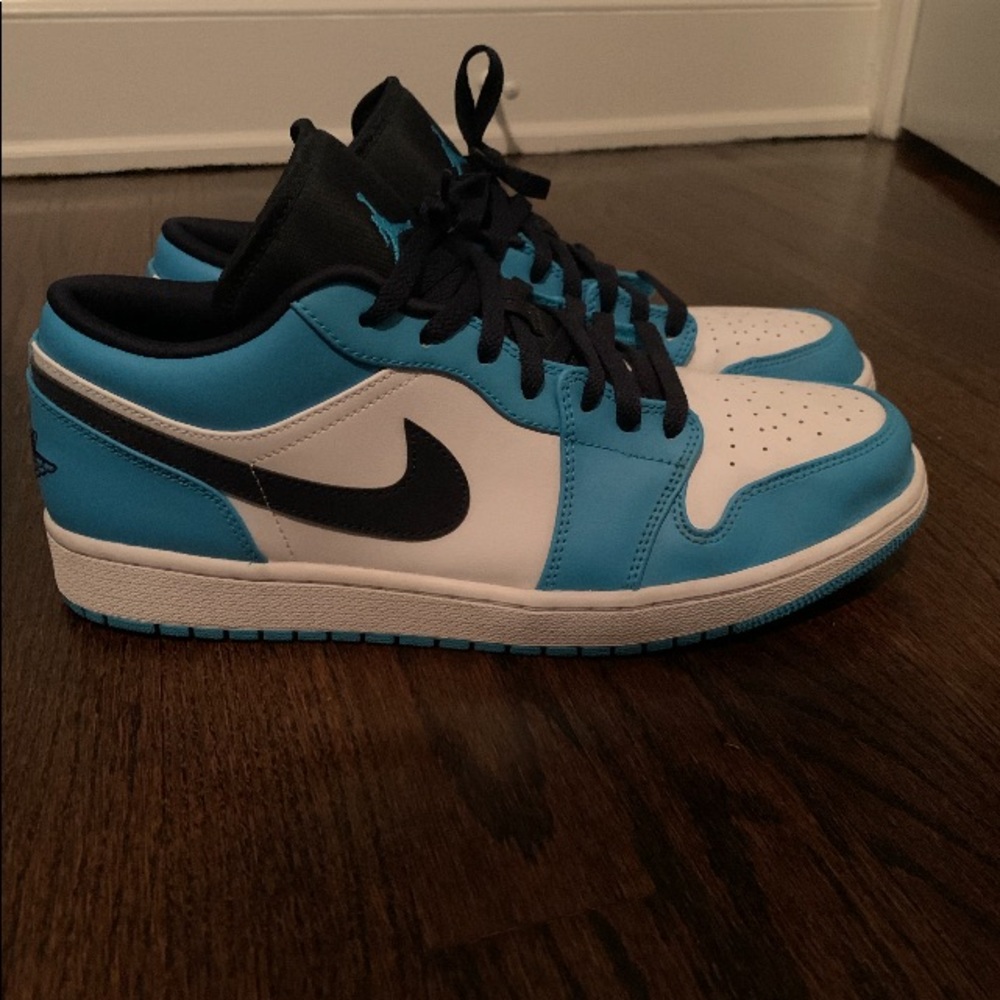 Dunks Nike Air Jordan 1 Low UNC White Blue Obsidian 553558-144 Men's 12.5 RARE.